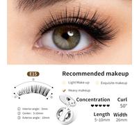 Natural Magnetic Eyelashes without Magnetic Lashes Natural Look Reusable Eyelashes Applicator, Wi with Magnetic Kit