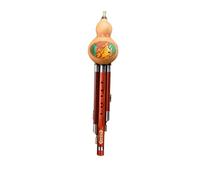 Natural Mahogany/ebony Tube Professional Performance Type Hulusi Instrument Beginner C Tune Self-study B Flat Tune Professional Hulusi(Anti-fall c1)