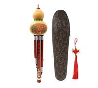 Natural Mahogany Hulusi flute Natural and Durable Three-Tone Professional Hulusi Flute C Key Dkey Gourd Musical Instrument with Case(Ckey)
