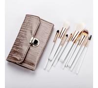 Natural Makeup Brush Set 10pcs Foundation Contour Blush Highlight Blending Eyebrow Brush Eyeliner Concealer Brush, Travel Friendly Brushes