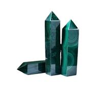 Natural Malachite Obelisk Set - 3 Piece Set of Handcrafted Malachite Crystal Towers, Decorative Healing Crystal Points