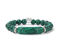 Natural Malachite Stone Beads Bracelet Rectangle Bar Charm Bracelets 8mm Tiger Eye Quartz Jewelry for Women Men,Malachite,19CM