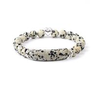 Natural Malachite Stone Beads Bracelet Rectangle Bar Charm Bracelets 8mm Tiger Eye Quartz Jewelry for Women Men,Spotted Stone,19CM