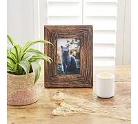 Natural Mango Wood Photo Frame | 6 x 4 Inches | Sustainable Wooden Picture Frame | Hand Carved Dark Wood Frames | Fair Trade and Handmade Gifts for Men and Women