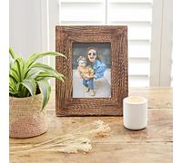 Natural Mango Wood Photo Frame | 7 x 5 Inches | Sustainable Wooden Picture Frame | Hand Carved Dark Wood Frames | Fair Trade and Handmade Gifts for Men and Women