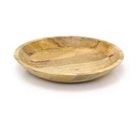 Natural Mango Wood Shallow Fruit Bowl Large Rustic Wooden Serving Dish 37Cm