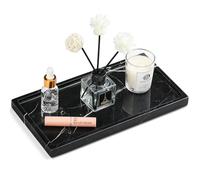Natural Marble Bathroom Vanity Tray - Moujings Genuine Perfume Tray for Home Decor, Jewelry Marble Tray for Bathroom Countertop Organizer Tissues, Candles, Coffee, Key