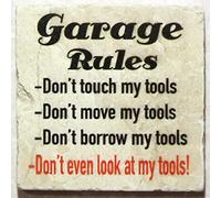 Natural Marble Coaster - Garage Rules