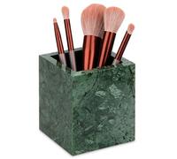 Natural Marble Toothbrush Holder, Blackish Green, 8.5 x 8.5 x 10 cm