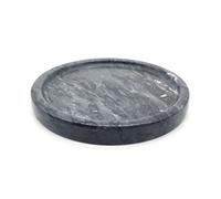 Natural Marble Tray, Circular Marble Stone Decorative Tray for Counter,Jewelry, Vanity, BlackRound Small Tray, 5-1/2" Diameter(Black)