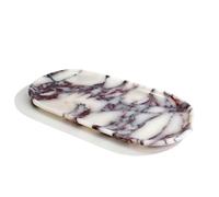 Natural Marble Tray, Coffee Table, Food, Fruit, Paper Cup, Cake Display, Coffee bar, Family Gatherings, Seasonal Holiday Decoration Tray(Viola-oval-11 x5 x0.7)
