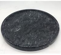 Natural Marble Tray, Round Marble Decorative Tray for Counter, Jewelry, Dresser, Bathroom, Kitchen Black Round Tray,Diameter8 Inches(Black)