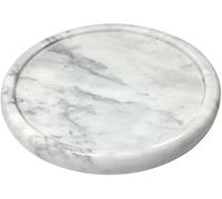 Natural Marble Tray Round Marble Stone Decorative Tray for Counter Jewelry Vanity White Round Small Tray 14cm Diameter (White)
