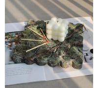 Natural Marble Tray with Scalloped Edge, Luxury Handmade Square DecorativeTray, Catch AllTray for Counter, Dresser, Nightstand and Home Décor (Rain Forest Green)