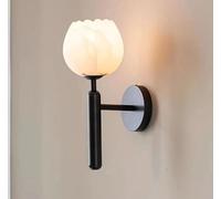 Natural Marble Wall Lamp Flower Shape Brass E14 Bulb Lighting Fixtures Dropshipping for Parlor Bedroom(Black,Tricolor Light)