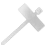 Natural Marker Ties 100mm x 2.5mm - Clear Cable Tie Marker Write On Label ID Tag - Various Pack Sizes (100 Pc)