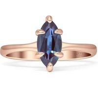 Natural Marquise Cut Alexandrite Engagement Ring Solid 925 Sterling Silver Rose Gold Plated June Birthstone Gift (L)