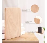 Natural Material Non-Skid Bookends For Shelves, Vintage L Shape Walnut Wood And Metal Book Stand For Books/CDs With Sturdy Support, Heavy Duty 2 Pcs