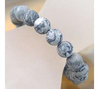Natural Matte Frosted Gemstone Round Bracelet Healing Reiki 4mm 6mm 8mm 10mm (6mm, Matte Map Jasper)