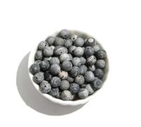 Natural Matte Stone Beads 10mm Grey Map Round Gemstone Spacer Charm Energy Healing DIY for Bracelet Necklace Earrings Jewelry Making
