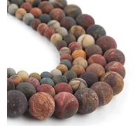 Natural Matte Turquoise Frosted Agates Amazonite Quartz Mineral Loose Stone Beads for Jewelry Making DIY Bracelet 15 Inch Picasso Jasper 10mm 36pcs Beads