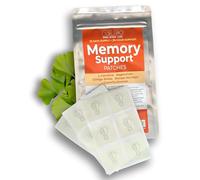 Natural Memory Support Patches - Drug Free Focus and Concentration Enhancer with Gingko Biloba & Magnesium, 24-Hour Brain Booster Support, Vegan, Waterproof, Hypoallergenic, 15 Patches