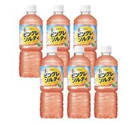 Natural Mineral Water - Pink Grapefruit Flavour, 600ml (Pack of 6 Bottles) - Refreshing Flavoured Japanese Water