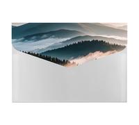 Natural Mist Mountain Tree Expanding File Folder 6 Pockets Accordion File Organizer Portable Letter A4 Size Folders with Snap Closure for Document Paper Receipt Office Supplies