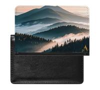 Natural Mist Mountain Tree Passport Holder Cover Secure Travel Wallet PU Leather Credit Cards Passport Organizer Bag for Women Men, white, One Size, Modern