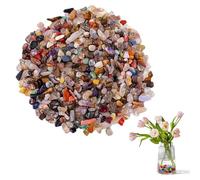 Natural Mixed Crystal Chips, Coloured Crystal Chips Stone Portable Bulk Tumbled Stone Versatile Mixed Healing Crystals Chip Exquisite Crushed Crystals Gemstones for Vase Fish Tank Plant Pot Decor