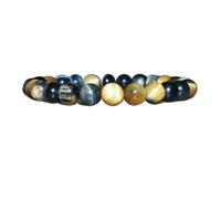 Natural Mixed Tiger's Eye Stone Bracelet 8mm Gemstone Stretch Bracelet Handmade