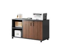 Natural Mobile File Cabinet with Lockable Drawer - Low Desk Side Storage Solution for Printers and Office Supplies - Rolling Filing Cabinet for Home Office