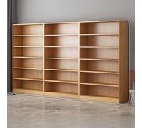Natural Modular Bookshelf with Floor Cabinet Feet Stable Back Panel for Storage MultiShelf Display Case for Corner Use Versatile Bookcase for Any Room (A240)