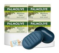 Natural Moisture Care Olive 4 x 90g Bar Soap Multipack - Anti-Bacterial Soap with Portable Tray & Lid - Natural Original Bar - Moisturising Hand - Eco-Friendly Bath - Biodegradable Formula