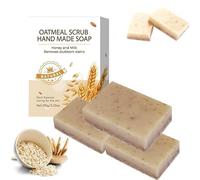 Natural Moisturizing Soap Bar for Face and Body, Handmade Exfoliating Oatmeal Soap for Radiant Skin, Gentle Organic Cleansing Bar for All Skin Types, For Daily Skincare, Dry and Sensitive Skin Use (3)