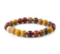 Natural Mookaite Jasper Stone Bracelet, Crystal Healing Crystal Success Abundance Protection Anxiety Stress Meditation Yoga Spirituality Enegery 8MM Round Bead Gemstone Bracelet Stretachable
