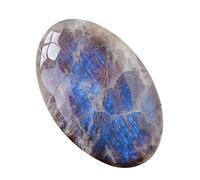 Natural Moonstone Thumb Worry Stone - Polished Oval Pocket Crystal, Calming Sensory Tool, Balancing Energy Rock, Smooth Indentation, Gem, Mineral | for Adults