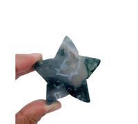 Natural Moss Agate Crystal Star Shape Gemstones Crystal Carving Crafts Palm Stone Tumbled Polished Chakra Stone Worry Stone DIY Jewelry Making