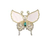 Natural Mother-of-Pearl Butterfly Brooch - Rare Designer Jewellery, Handmade Luxury Gift for Weddings, Parties, Valentine's Day, or Teachers