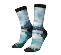 Natural Mountain Landscape Print 3d Novelty Socks Unisex Socks Deluxe Personality Short Socks 40-42cm
