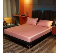 Natural Mulberry Silk Fitted Sheet for Deep Pocket Mattress 25cm Luxurious Bed Linen Soft and Breathable Hypoallergenic Perfect for Comfortable Sleep