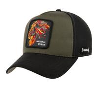 Capslab Natural Mystik Lion Trucker Cap Baseball (One Size - Olive-Black)
