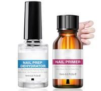 Natural Nail Prep Kit, Acid-Free Primer & Dehydrator for Acrylic & Gel Polish, Fast-Drying, Superior Bonding Agent for UV Gels, Non-Acid Nail Primer, Gift Box Set