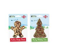 Natural Nibbles Christmas Treat 2pk - Herby Holiday Tree + Festive Forage Friend | Natural Christmas Treats for Rabbits, Guinea Pigs, Hamsters, and Small Animals, Xmas Gift for Pets & Owners