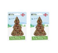 Natural Nibbles Herby Holiday Tree 2pk | Natural Christmas Treats for Rabbits, Guinea Pigs, Hamsters, and Small Animals, Xmas Gift for Pets & Owners, Forage Treat