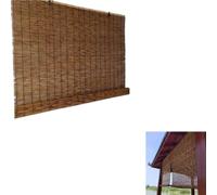 Natural Non-Drill Roman Shades Top-Down Bottom-Up Light Filtering Window Blinds for Hotels Tea Rooms Pavilions 130 x 250 cm (51 x 100 in) Sun Protection