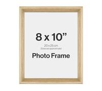 Natural Oak 8x10 Wooden V Bevel Photo Frame for 8x10 (20 x 25cm) Photos or Pictures, Plexi Glass, Freestanding or Wall Mounted Landscape or Portrait