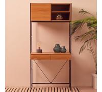 Natural Oak Effect Desk with Drawer and Shelves | Bradbury