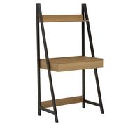Natural Oak Effect Ladder Shelf Desk Unit with Frame Natural