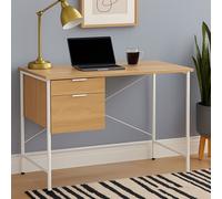 Natural Oak Veneer Desk with Drawers | Bradbury